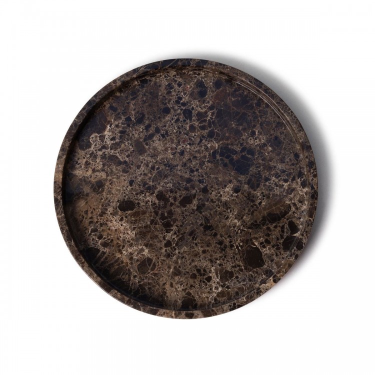 Produktbild von rundes Marmortablett in Braun